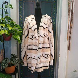 Aztec Fleece Cardigan Teddy Sherpa Sweater Coat